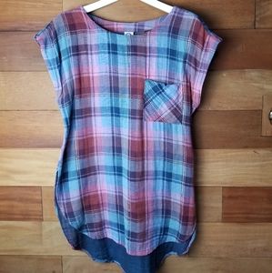 Anthropologie Akemi+Kin plaid tunic size M